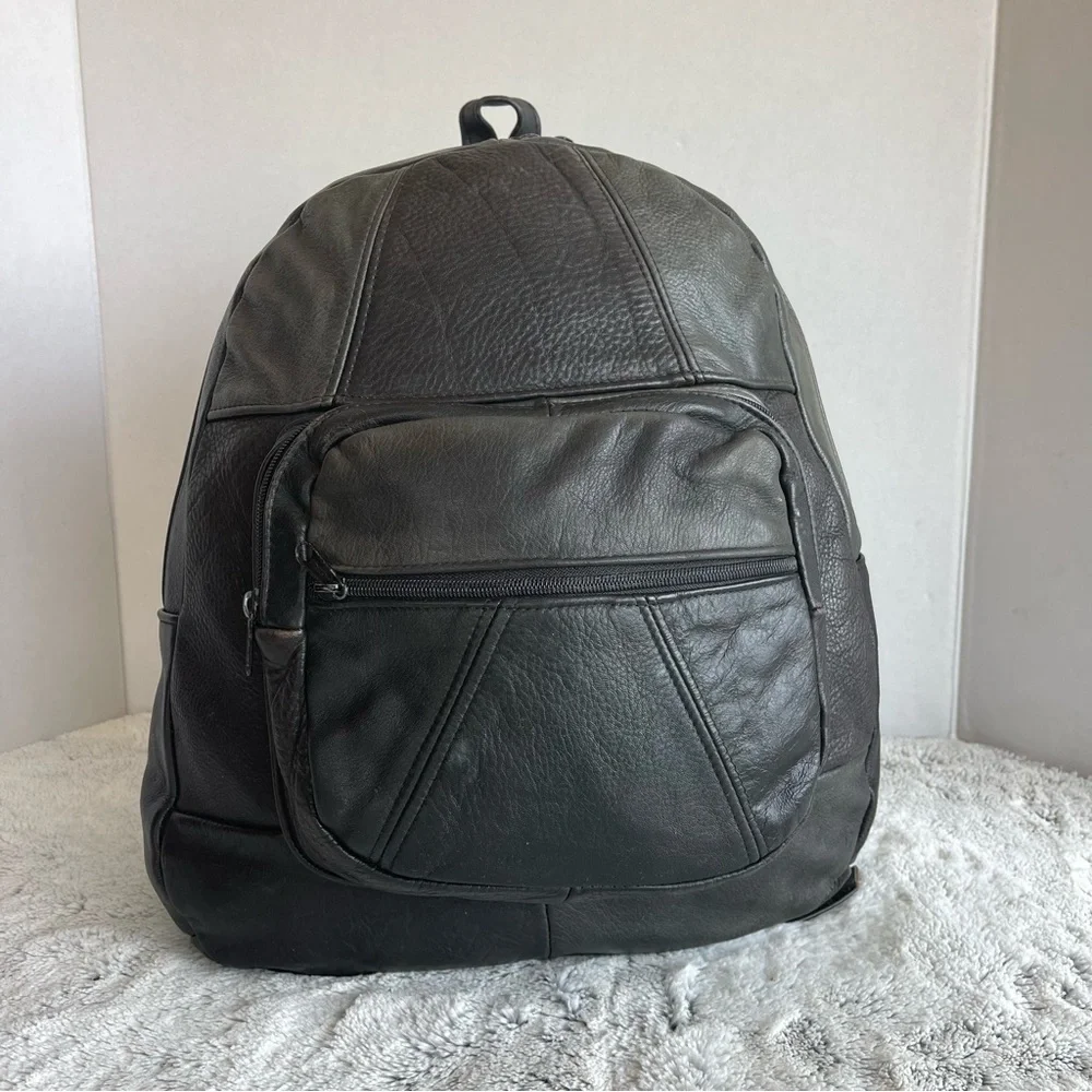 Handmade Soft Leather Men’s Backpack - Black
